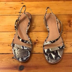NWOT Madewell Snakeskin Slingback Sandals Sz 9.5